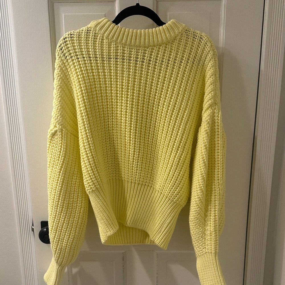 Zara Soft Lemon Knit Crewneck Sweater